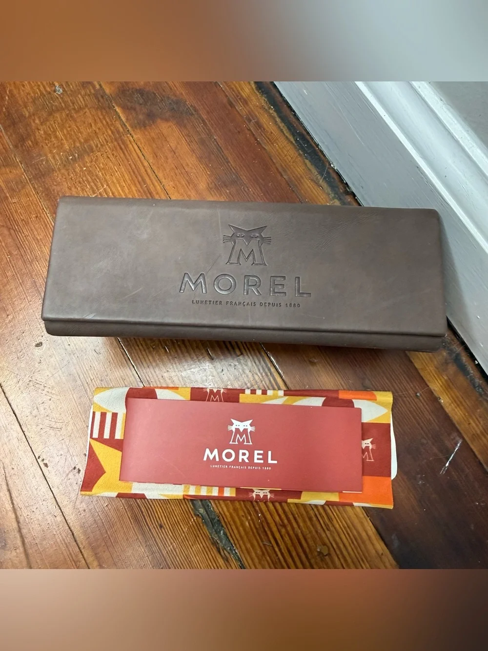 Signature Brown Leatherette Case with Red Accent Sleeve
